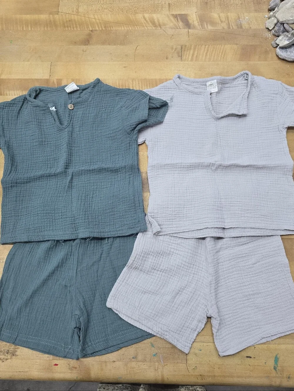 K I D S:: 2pc Bundle Matching Sets Gray & Teal